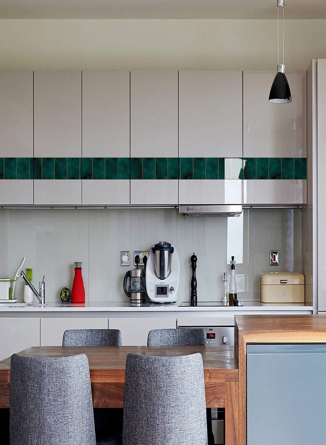 WallDesign ملصق بلاط WallDesign باللون الأخضر الزجاجي - 25 بلاطة ذاتية اللصق لتزيين المطبخ والحمام والأثاث والأبواب والأرضيات - فيلم فينيل متين 4.8 بوصة × 10 أقدام - Image 4